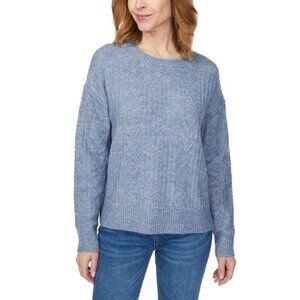Legendary Outfitters Women's L Cozy Cable Knit Sweater Blue L1190